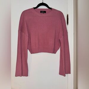 NWOT Lulus Pink Sweater with Bell Sleeves